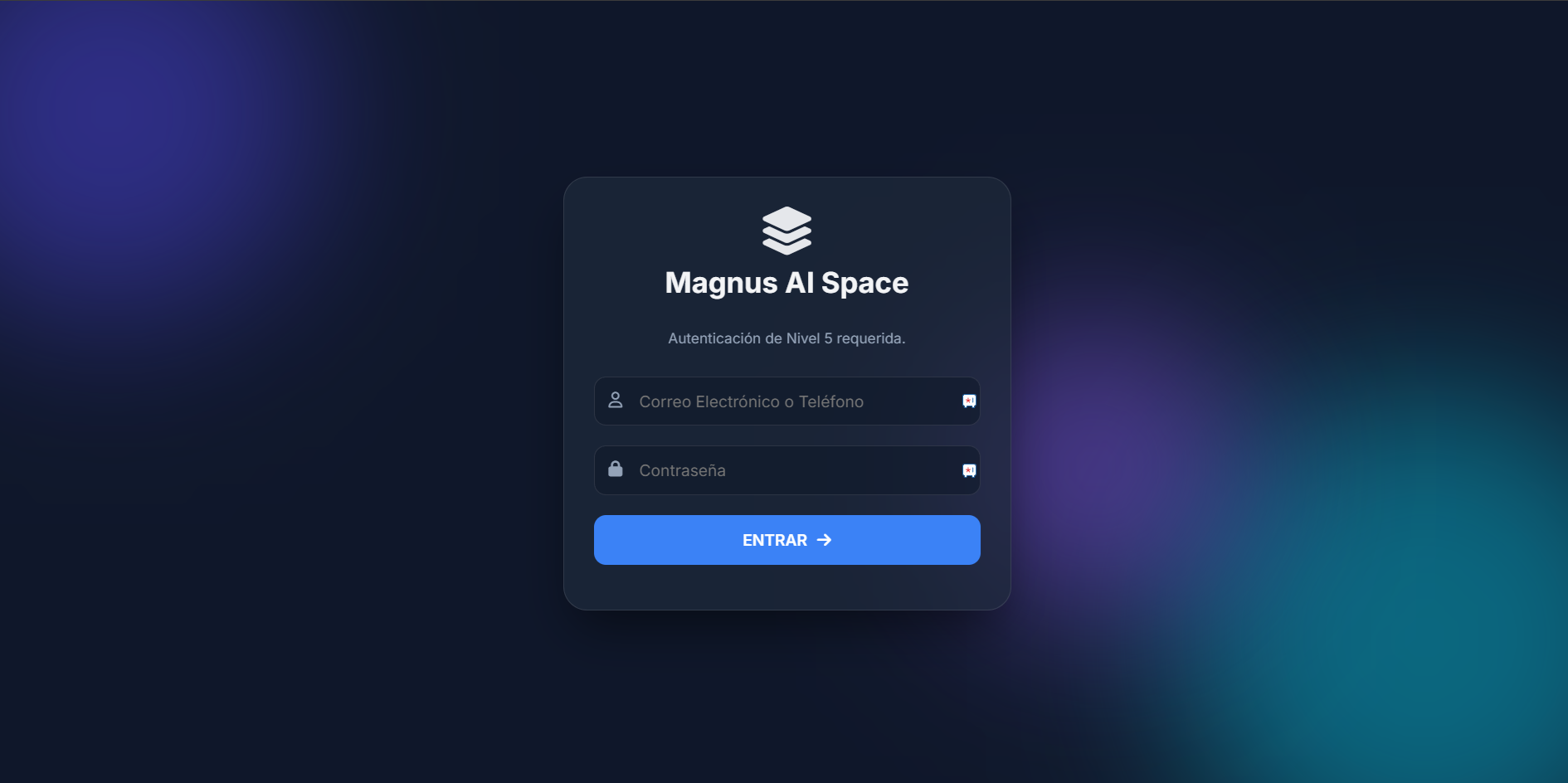 Magnus AI Space — Login corporativo
